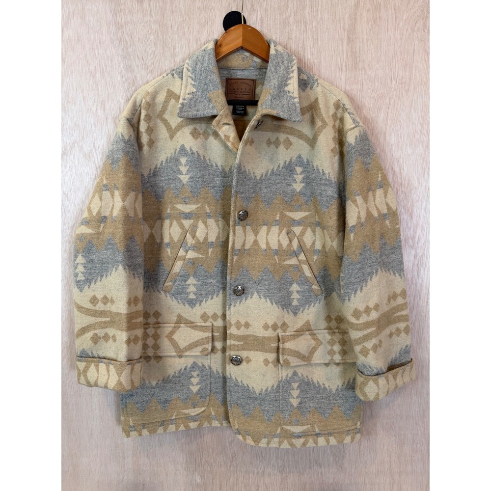 Ralph Lauren Outdoor Clothing Wool Southwestern Concho Button Coat Mens Medium